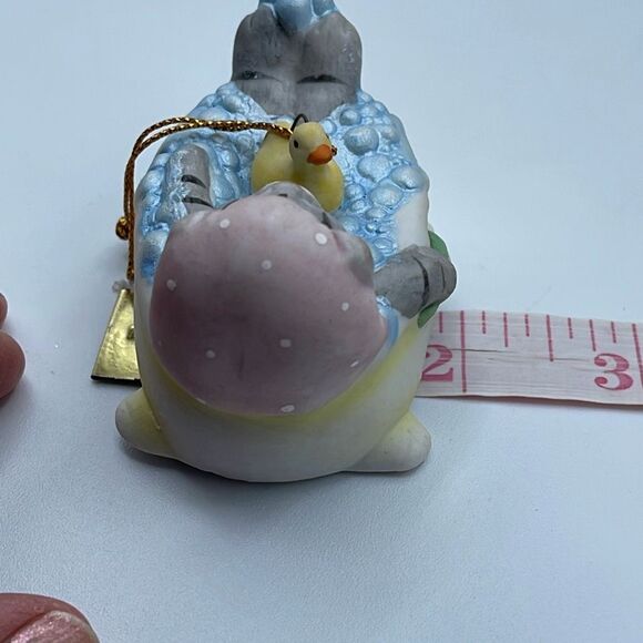 VTG 1988 Kitty Cucumber & rubber duck ornament B.Shackman Schmid - Picture 5 of 6